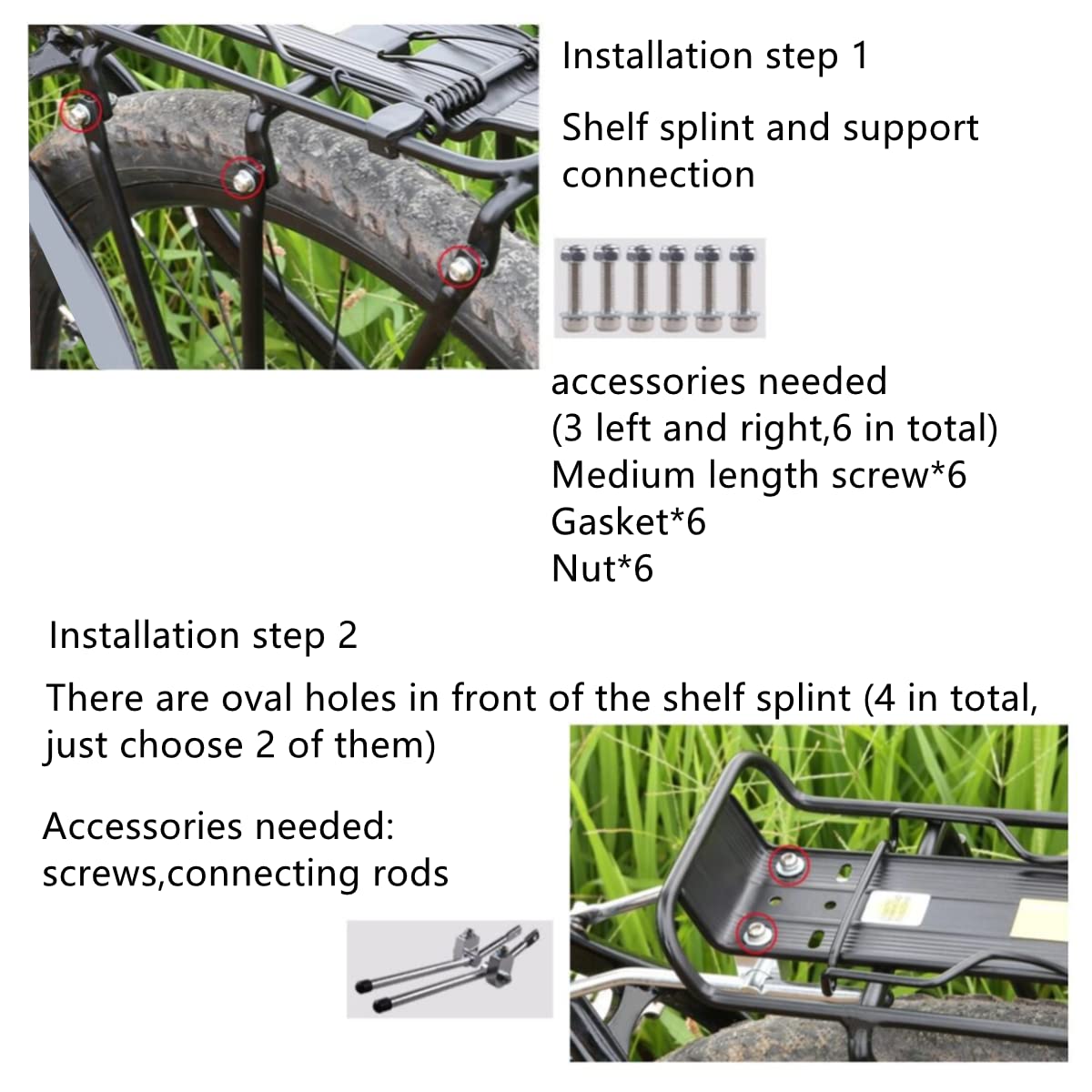 ETOPARS Portaequipajes para Bicicleta con Bastidor Trasero para Carga Montado en el Bastidor para Bicicletas de montaña Cargas Laterales Superiores más Pesadas