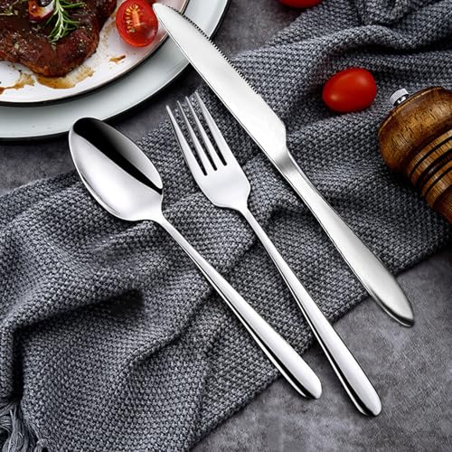 HonGien 2 Set Camping Cutlery with Portable Pouch Case Stainless Steel Camping Flatware Stainless Steel Cutlery Set 6-Piece Camping Set with Bag for Outdoor Travel Picnic Office School Lunch Box(Black - Image 6