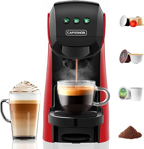 Miniatura 10 de Warriors1 Máquina de Café de Una Sola Porción para Cápsulas Keurig K Cup, Máquina de Espresso para Nespresso Original, Cápsulas Dolce Gusto, Café