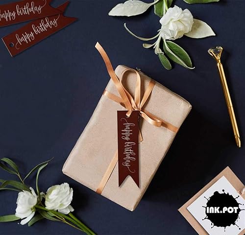 Miniatura 70 de Etiquetas de papel para colgar con texto en inglés «Happy Birthday», 100 unidades Azul,Aqua Blue,Negro -,azul, cerceta (Dark Teal Blue),Rosa