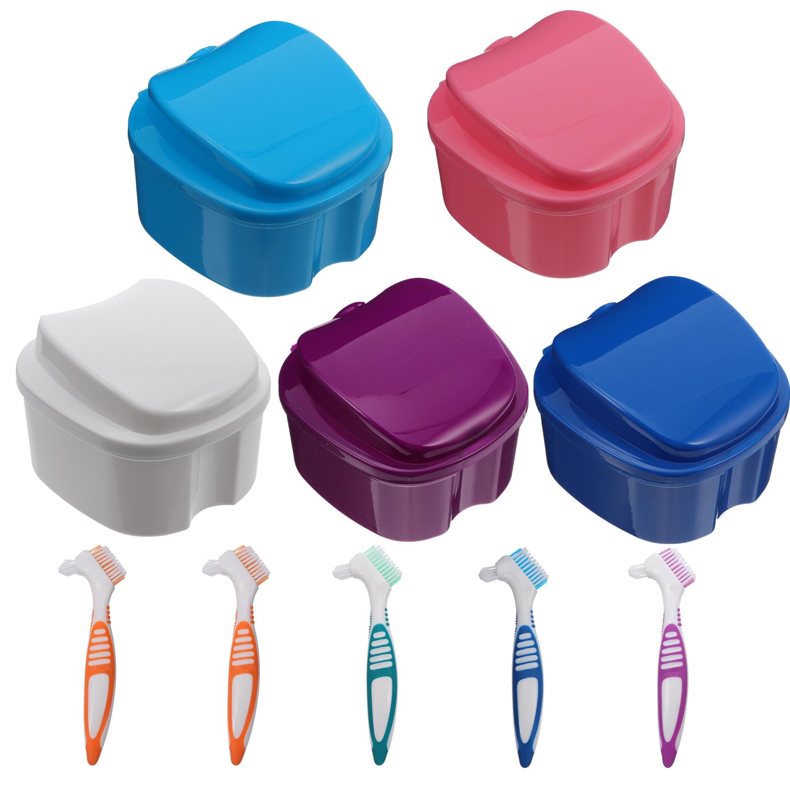 POPETPOP Contenitori per Dentiera in Pp Spazzolino Morbido Scatole per Conservazione Sicura e Protezione da Danni Accidentali Set 10 Pezzi Colore Casuale