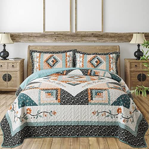 BEDIFANY King Size Quilt Sets, Soft Bedspread King Size Lightweight King Quilt Farmhouse Bedding Sets for Bed Decorations for All Seasons, 3 Pieces