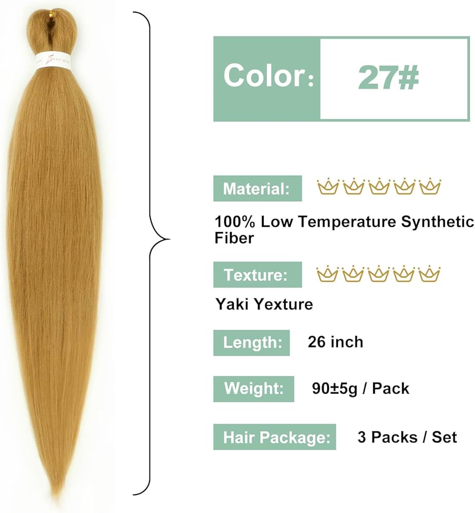 Swahili Blonde レコード2セット Amazon.com : 27 Honey Blonde Braiding Hair Pre stretched 26 Inch 3