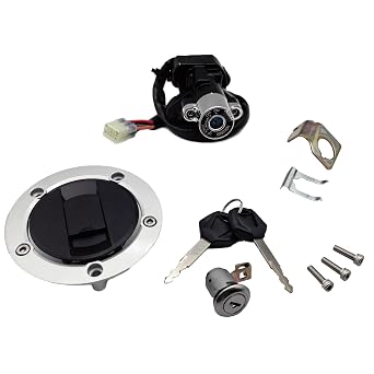 Complete Set of Ignition Switch Gas Fuel Tank Cap Seat Lock Key Set fits for Suzuki GSXR600 GSXR750 2004-2015 SFV650 2009-2015