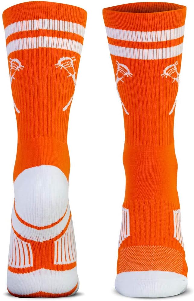 ChalkTalkSPORTS Lacrosse Performance Crew Socks - Retro Crossed Sticks - Youth & Adult - Multiple Colors - Lax Mid-Calf Socks - Image 3