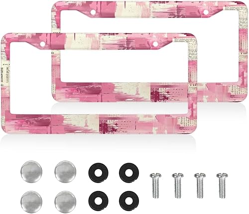 Miniatura 14 de Marcos para matrícula, cubierta de placa de automóvil azteca con tornillos, soporte universal de 4 agujeros, marco de placa de aluminio, accesorios