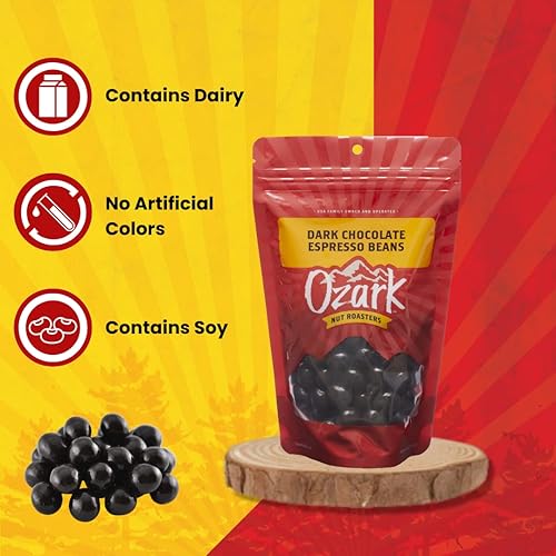 Miniatura 3 de OZARK NUT ROASTERS, Granos de café expreso de chocolate oscuro, nueces saborizadas, cacahuetes confitados gourmet de clase mundial, paquete