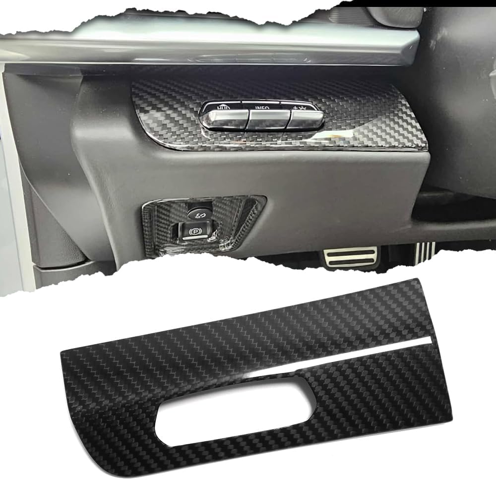 Car Genuine Carbon Fiber Headlight Panel Cover for Corvette C8 Coupe Stingray Convertible 2020 2021 2022 2023 2024 2LT 3LT Only, Corvette HUD INFO Button Cover Trim