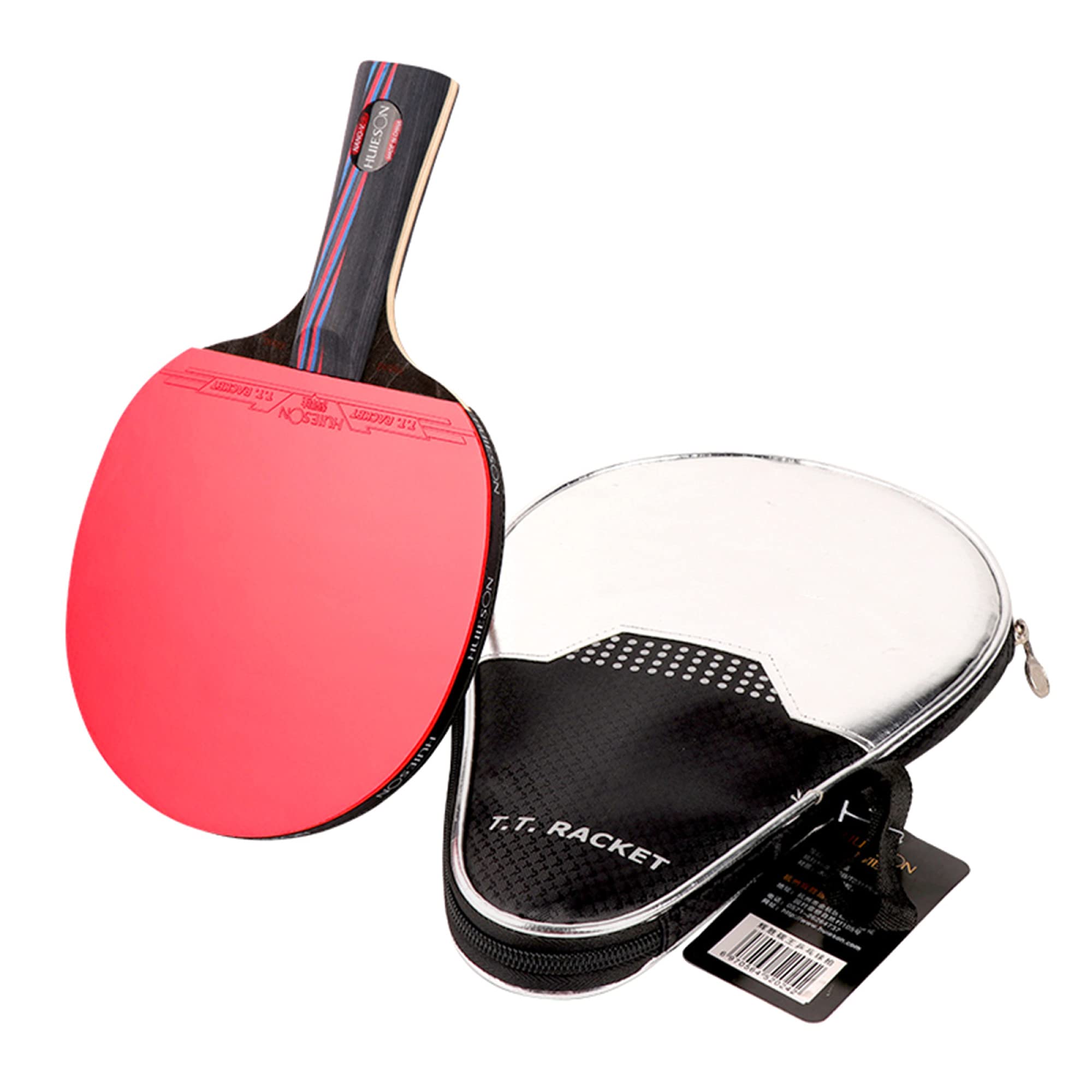 Rakietka do ping-ponga treningu sportowego, guma zatwierdzona przez ITTF, rakieta tenisa stołowego na poziomie wydajności z włókna węglowego, 2 sztuki/długa rączka