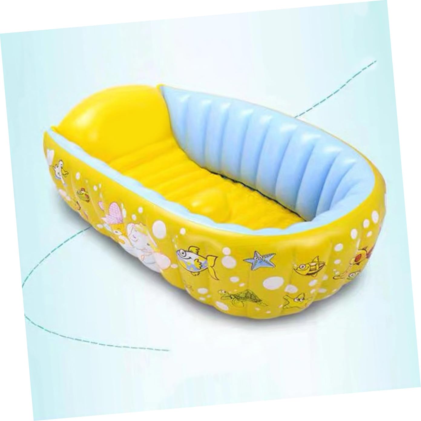 Vaguelly Bassin Gonflable pour Bébé en Pvc Motifs Dessin Animé, Pratique et Sécurisé pour Bain Intérieur et Extérieur, pour Garçon et Fille