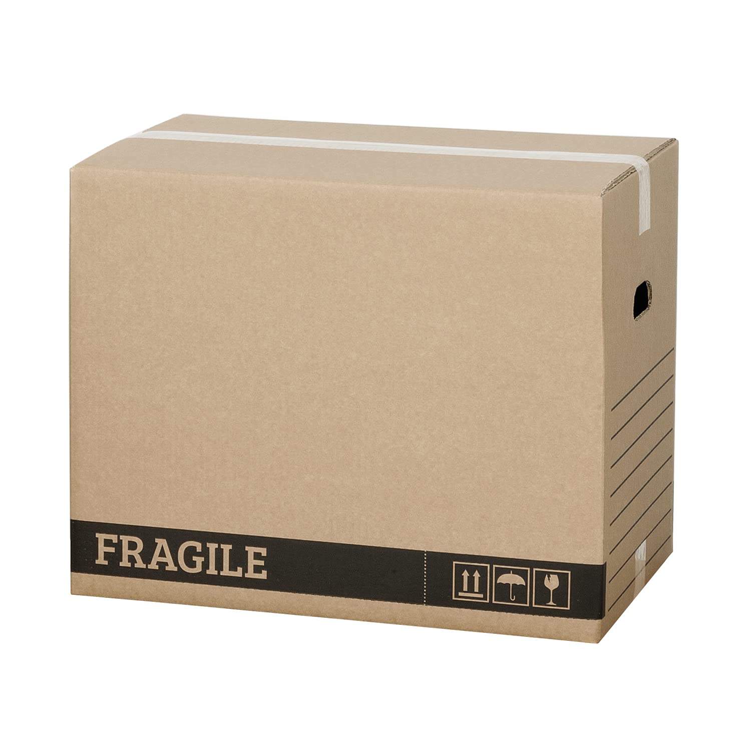 Propac Z-BOXN40 Scatole cartone con maniglia due onde colore avana, 40 x 30 x 30 cm, Set di 15 pezzi