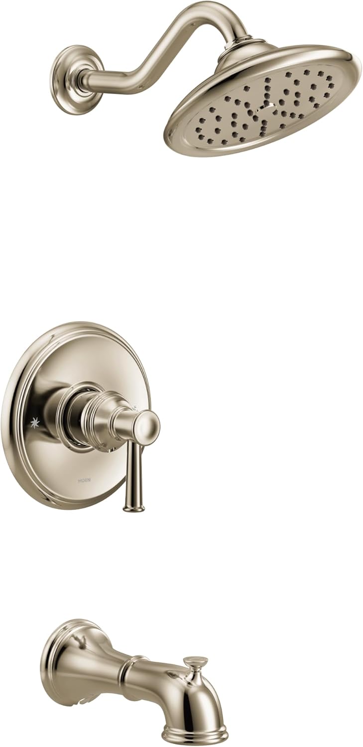 Moen UT3313NL Belfield M-CORE 3-Series 1-Handle Tub and Shower Trim Kit, Valve Required, Polished Nickel