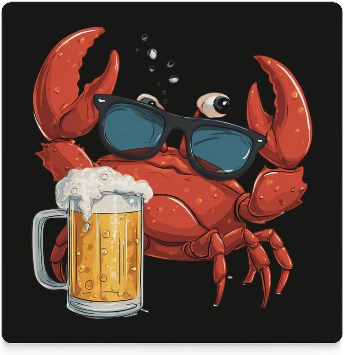 Victorys Crab Ocean Animal Coaster for Drinks Square Ceramic Table Coasters Stone Mat Crafts 6PCS Home Kitchen Decor