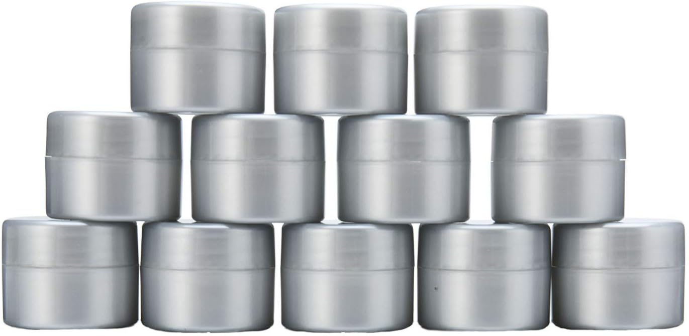 MHO Containers | Pearlized Plastic Cosmetic Jars - Double-Walled, Screw-on, Refillable, 7 gram/0.25oz - 12 count