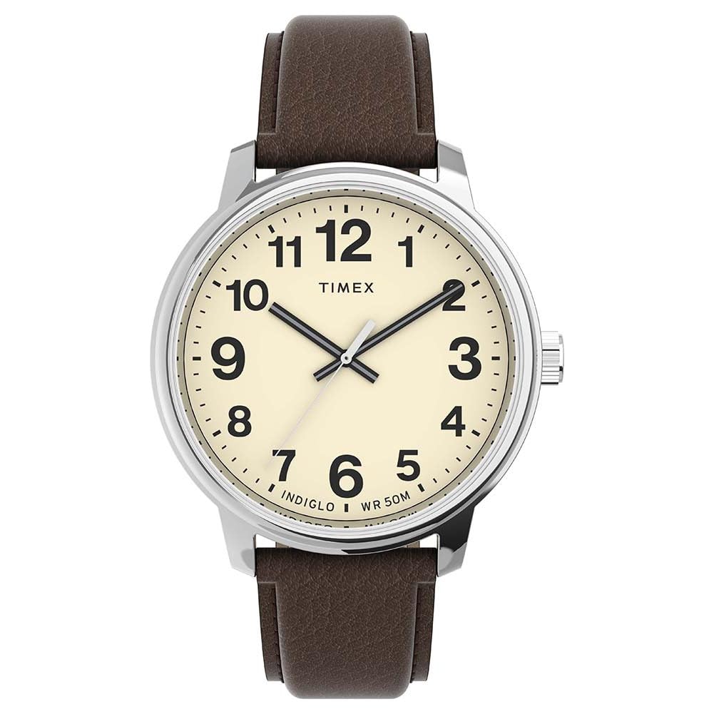 TimexTimex Easy Reader Men's 43mm Leather Strap Watch