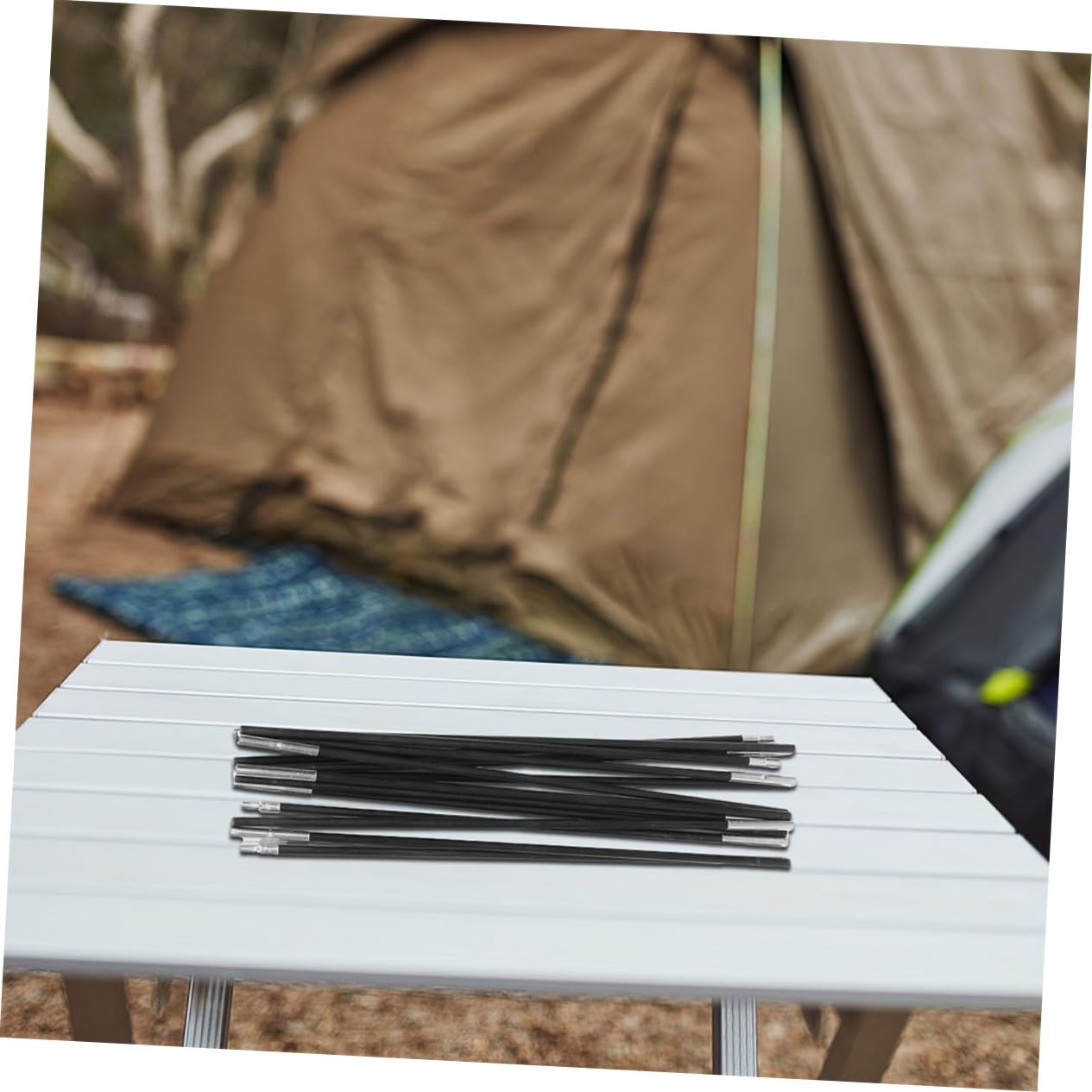2stücke Fiberglas Zeltstangen Tragbares Camping-zeltgestänge Für Outdoor Wandern Angeln Rucksackreisen Stabile Planenstangen Für Zelte