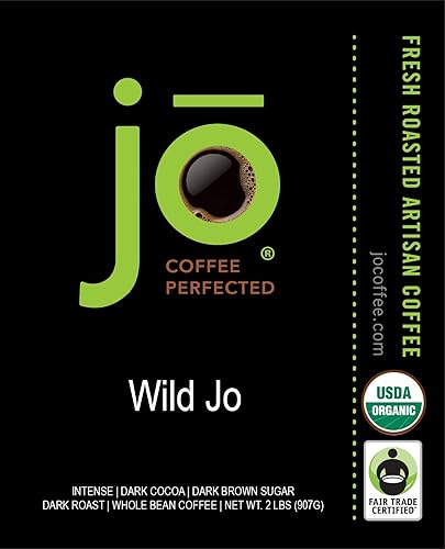 Miniatura 2 de JO COFFEE: Paquete de café orgánico en grano entero, tostado oscuro francés Wild Jo, proceso de agua suiza descafeinado sin diversión, Jo Espresso