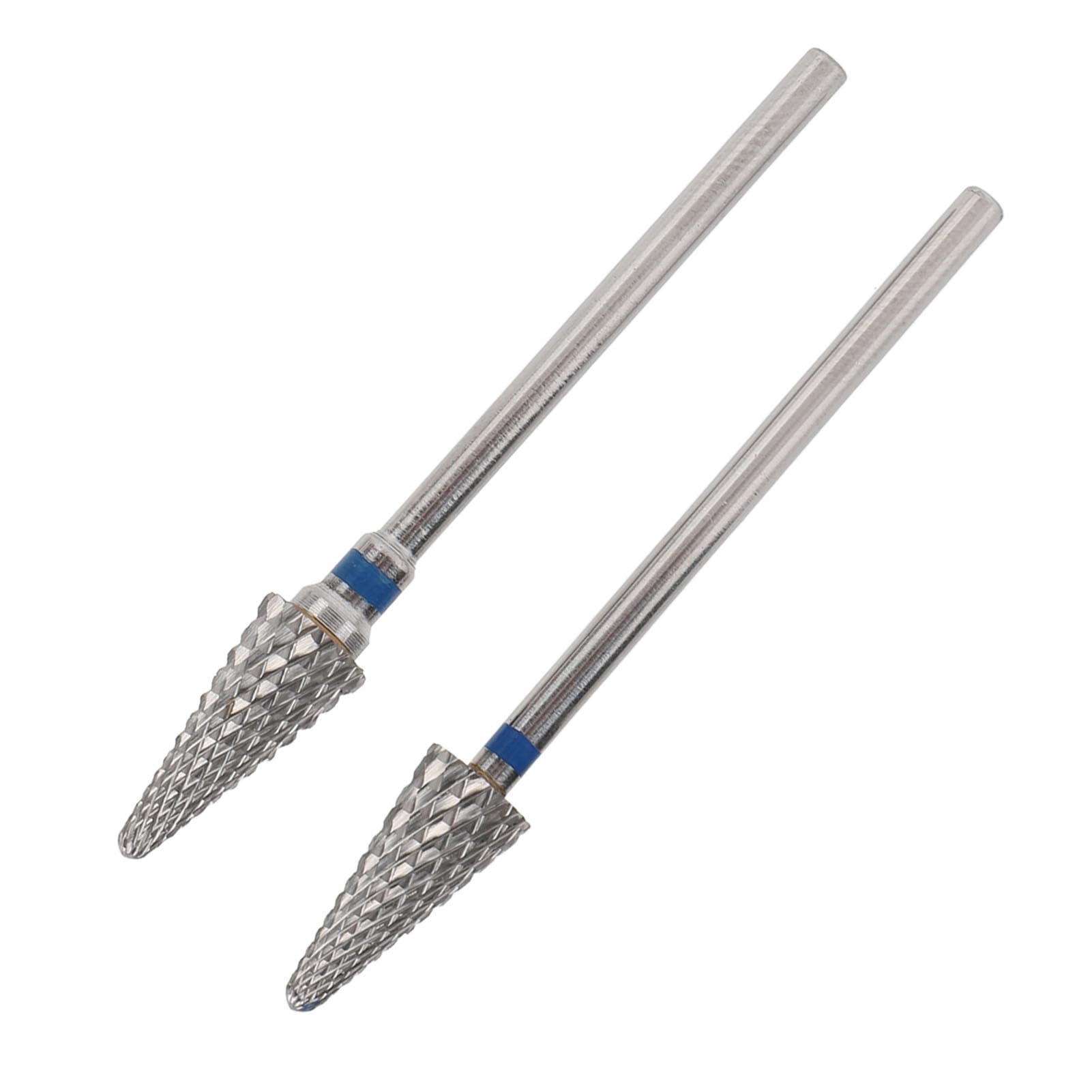 Broca Cónica para Uñas de Tungsteno de 2 Piezas, Herramienta Rotativa para Manicura y Pedicura para Eliminación de Cutículas, Broca para Uñas en Forma de Cono para Taladro
