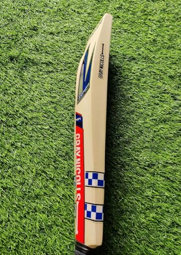 Image of SAG Kashmiri Willow Leather Cricket Bat Full Size | Crafted from Premium Kashmiri Willow | Lightweight & Durable with Ergonomic Grip | Ideal for Adults, Power Hitting, Matches & Tournaments