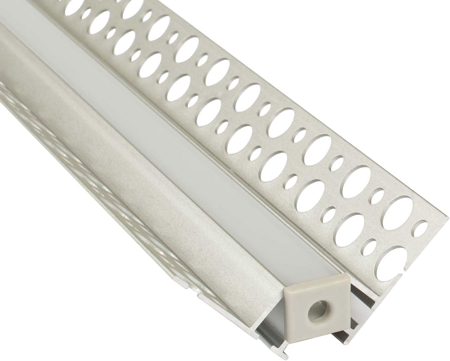 3.3ft Drywall Aluminum LED Channel 3-Pack, Inside Corner Profile, 9/20" Channel Width, End Caps and 1 Frosted Lens Included