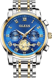 OLEVS 腕時計 メンズ時計ステンレススチール クロノグラフ防水ウオッチブラック多機能アナログクオーツ腕時計日付表示ーションおしゃれ ビジネス カジュアル男性腕時計 父の日のプレゼント