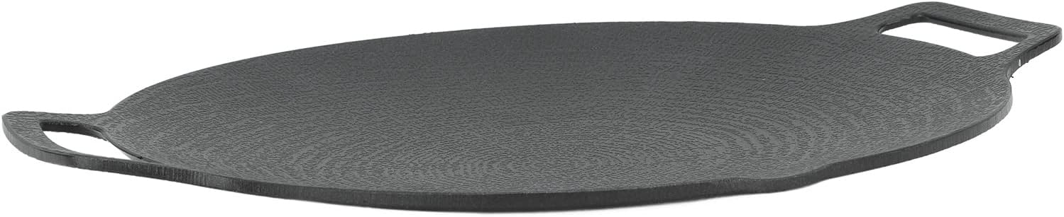 Korean Grill Pan, Non Stick 6 Layer Coating Round BBQ Griddle with Comfortable Handles for Gas Range Outdoor Camping Cooking (36cm)