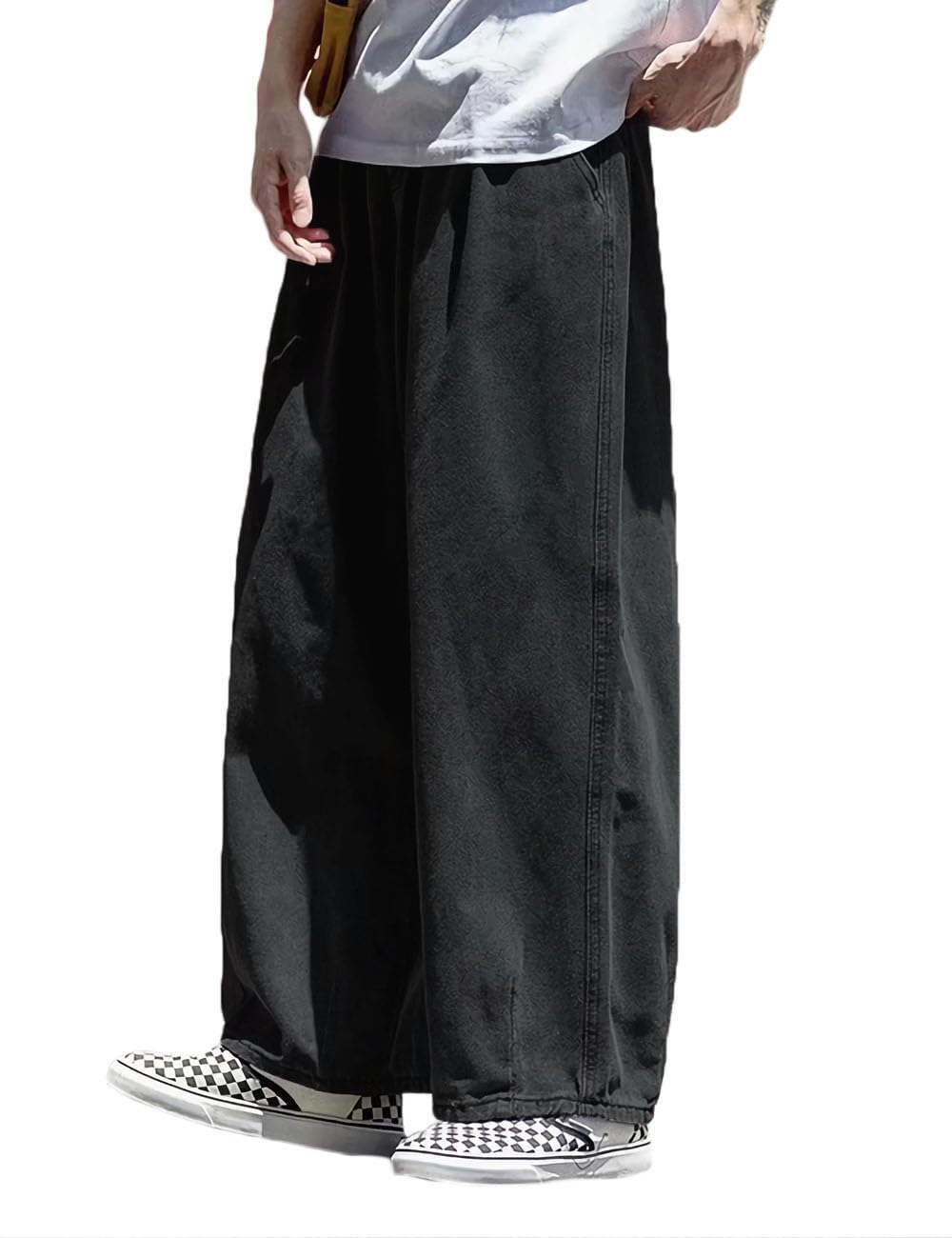 Nutriangee Men's Loose Wide Leg Jeans Straight Baggy Hip hop Streetwear Skateboard Denim Pants
