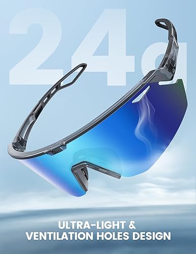 Miniatura 3 de Lamicall Gafas de sol deportivas polarizadas de 0.85 oz para hombres y mujeres, gafas con protección UV400, para correr, ciclismo, béisbol, pesca