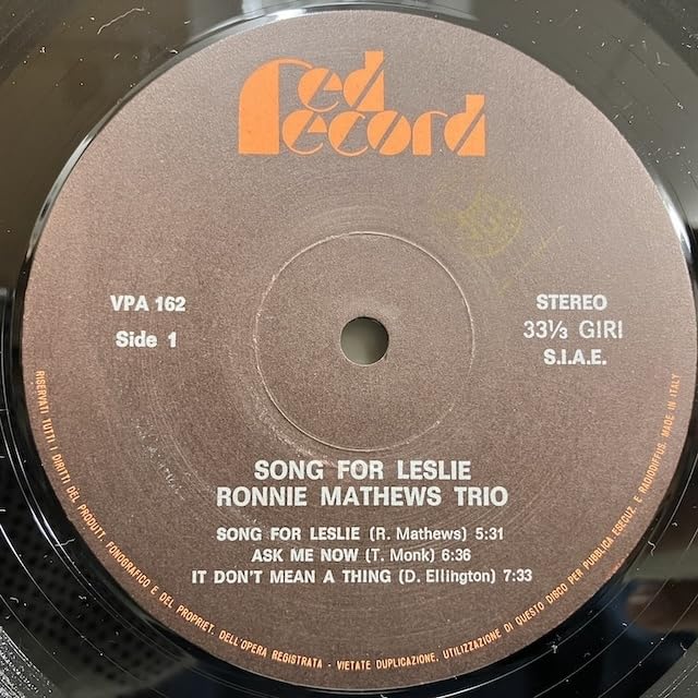 ジャズレコードセットRonnie Mathews etc. Amazon.co.jp: □ JAZZ Ronnie Mathews/Song for Leslie イタリア盤