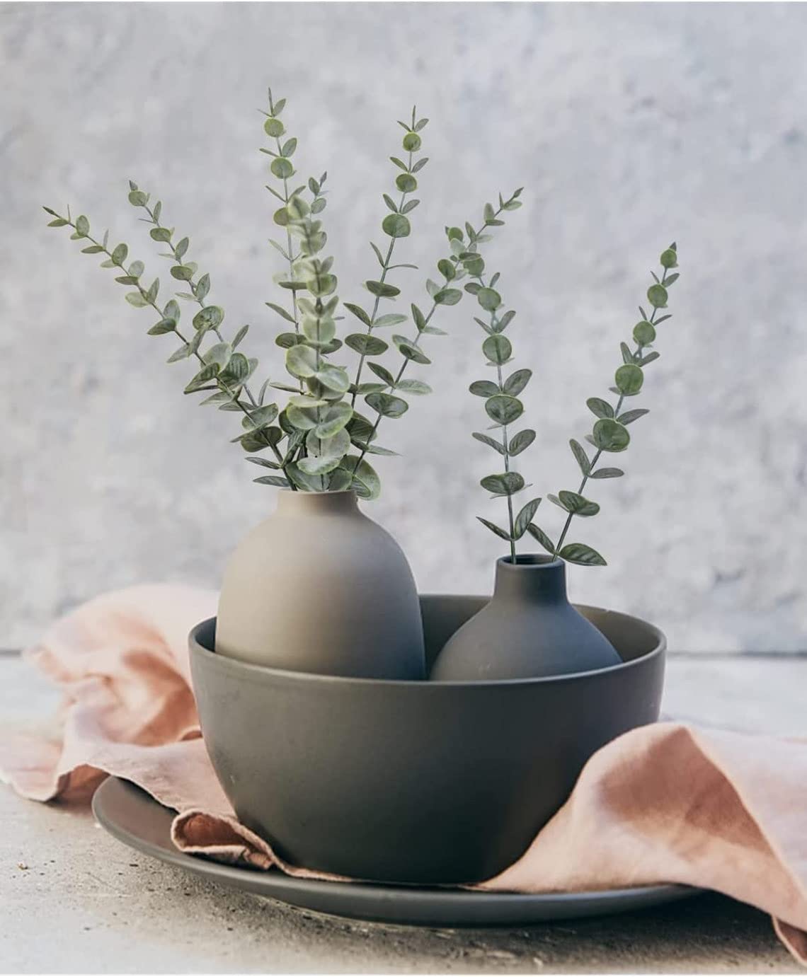 Ariati Green 40 Pcs Artificial Eucalyptus Stems Leaves Faux Eucalyptus Branches Artificial Flowers Ery For Flower Arrangement Home Wedding Party Decoration