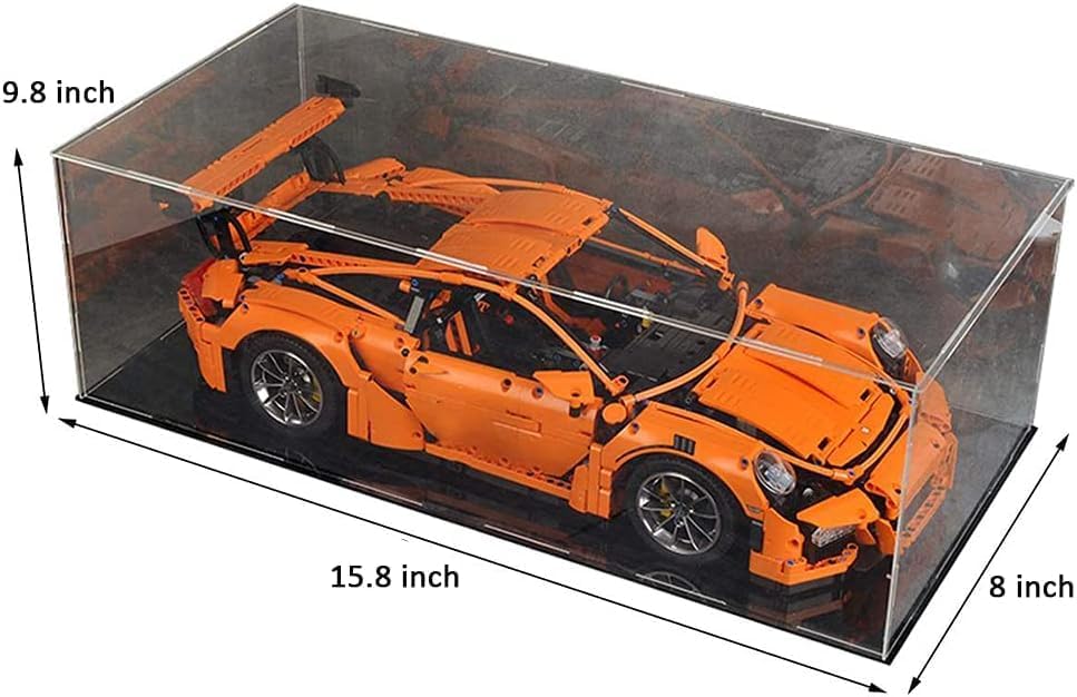 Image of Acrylic Display Case for Collectibles | Dustproof Transparent Showcase Box for Action Figures, Miniatures & Models | Countertop Cube with Protective Film ((15.7x8x10 inch; 40x20x25cm))