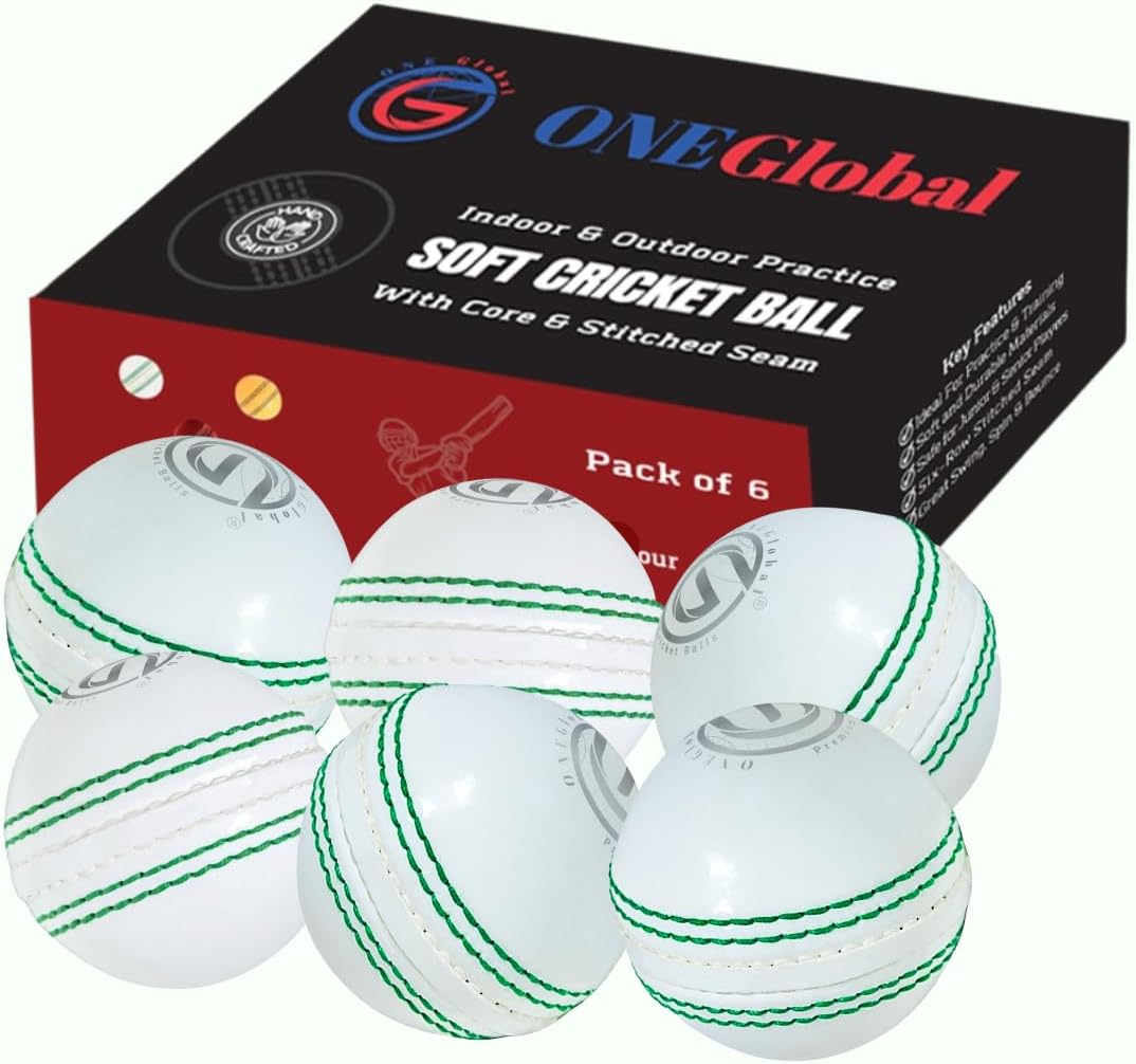 Incrediball Soft Practice Cricket Ball | Outdoor & Indoor Rubber Cricket Ball With Core & Stitched Seam | For Practice, Honing Skills & Family Fun | Senior and Junior Sizes