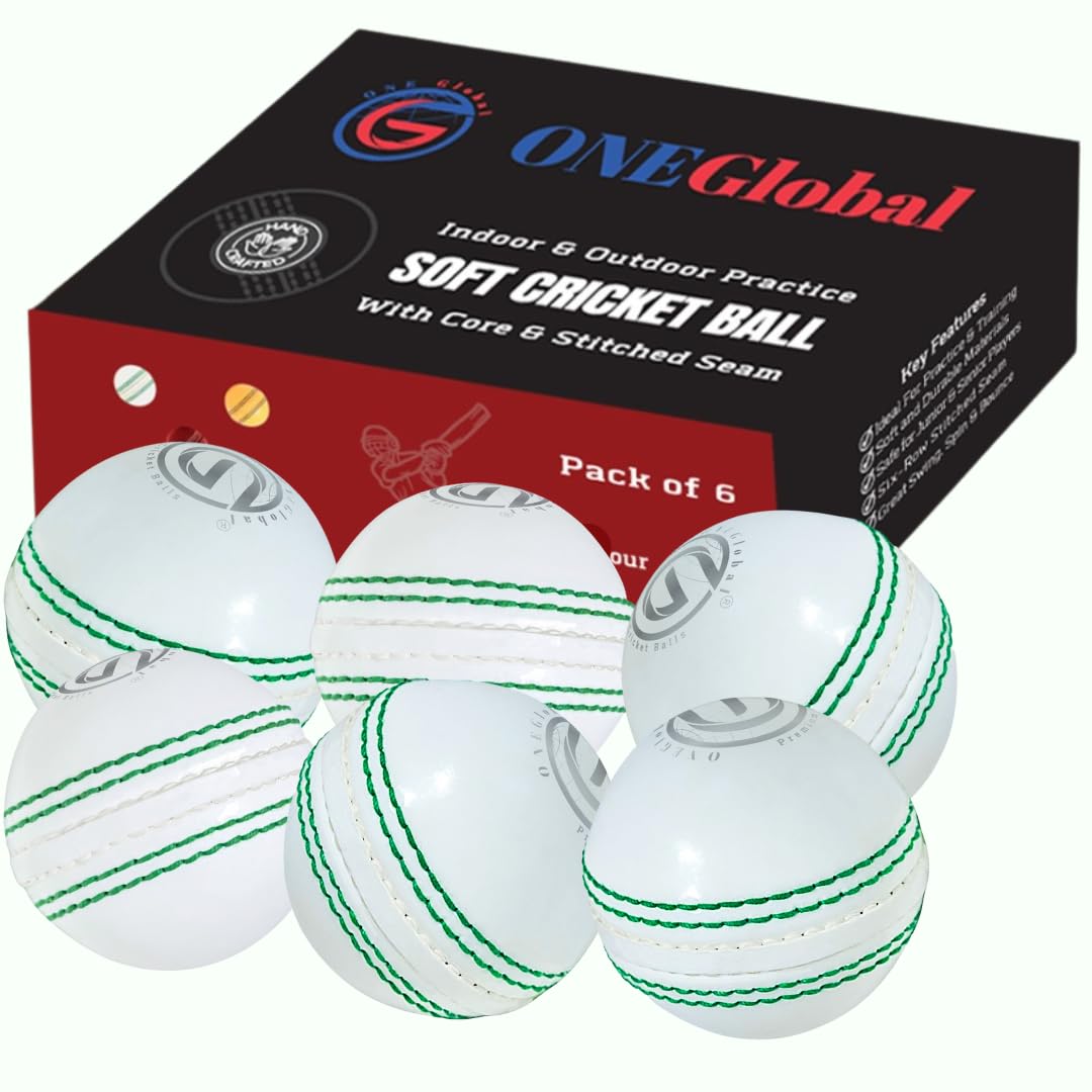 Incrediball Soft Practice Cricket Ball | Outdoor & Indoor Soft Rubber Cricket Ball With Core & Stitched Seam | For Honing Skills & Family Fun