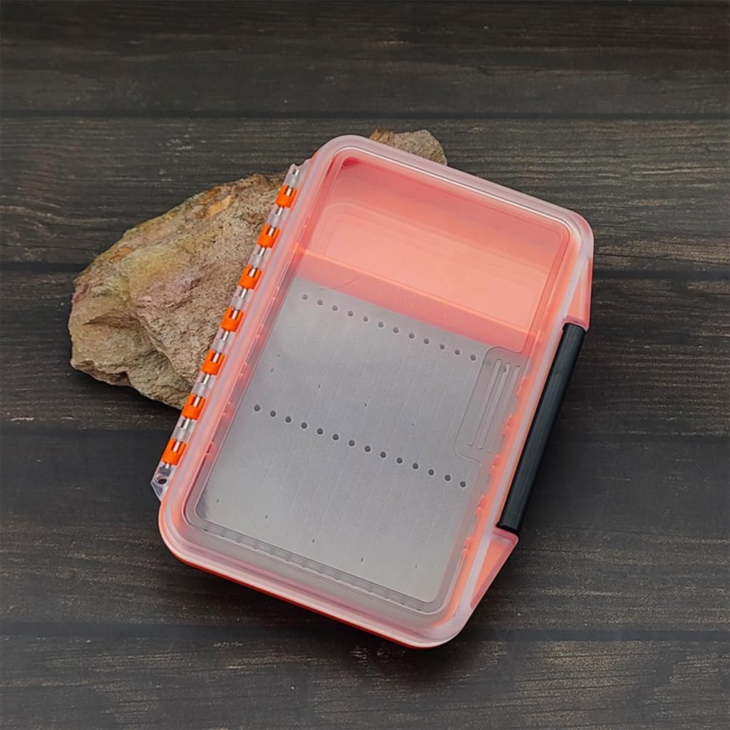 Waterproof Single Sided Plastic Fly Box Sponge Insert Fly Fishing Tackle Box
