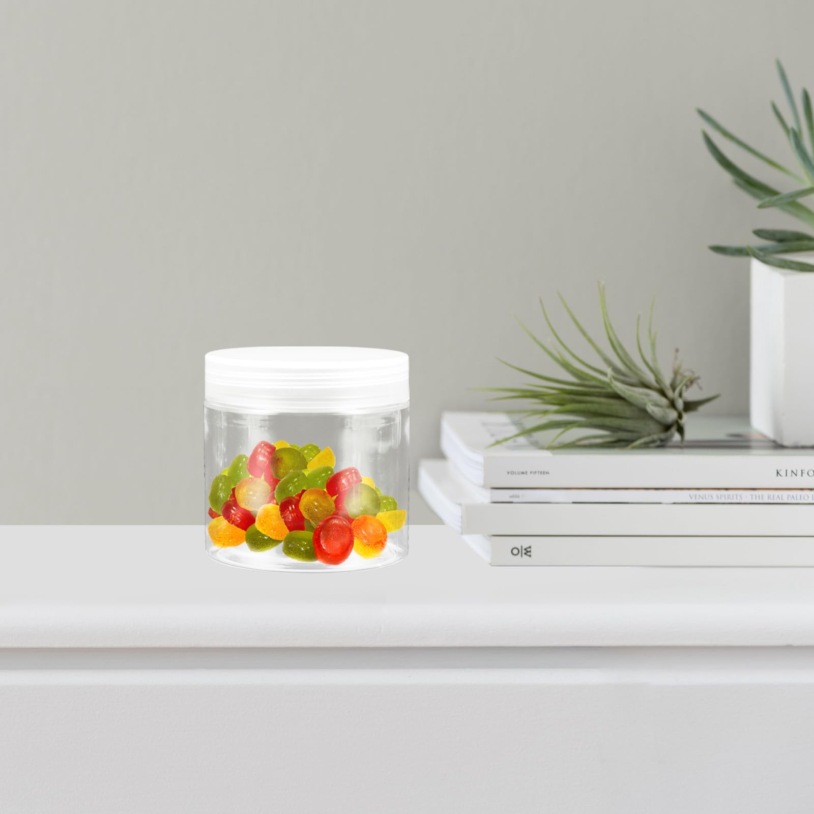 Zerodeko 20 Stück Transparente Runde Kunststoff Aufbewahrungsflaschen 200ml mit Dicht Schließendem Schraubdeckel Lebensmittelecht Wiederverwendbar Vorratsbehälter für Müsli Reis