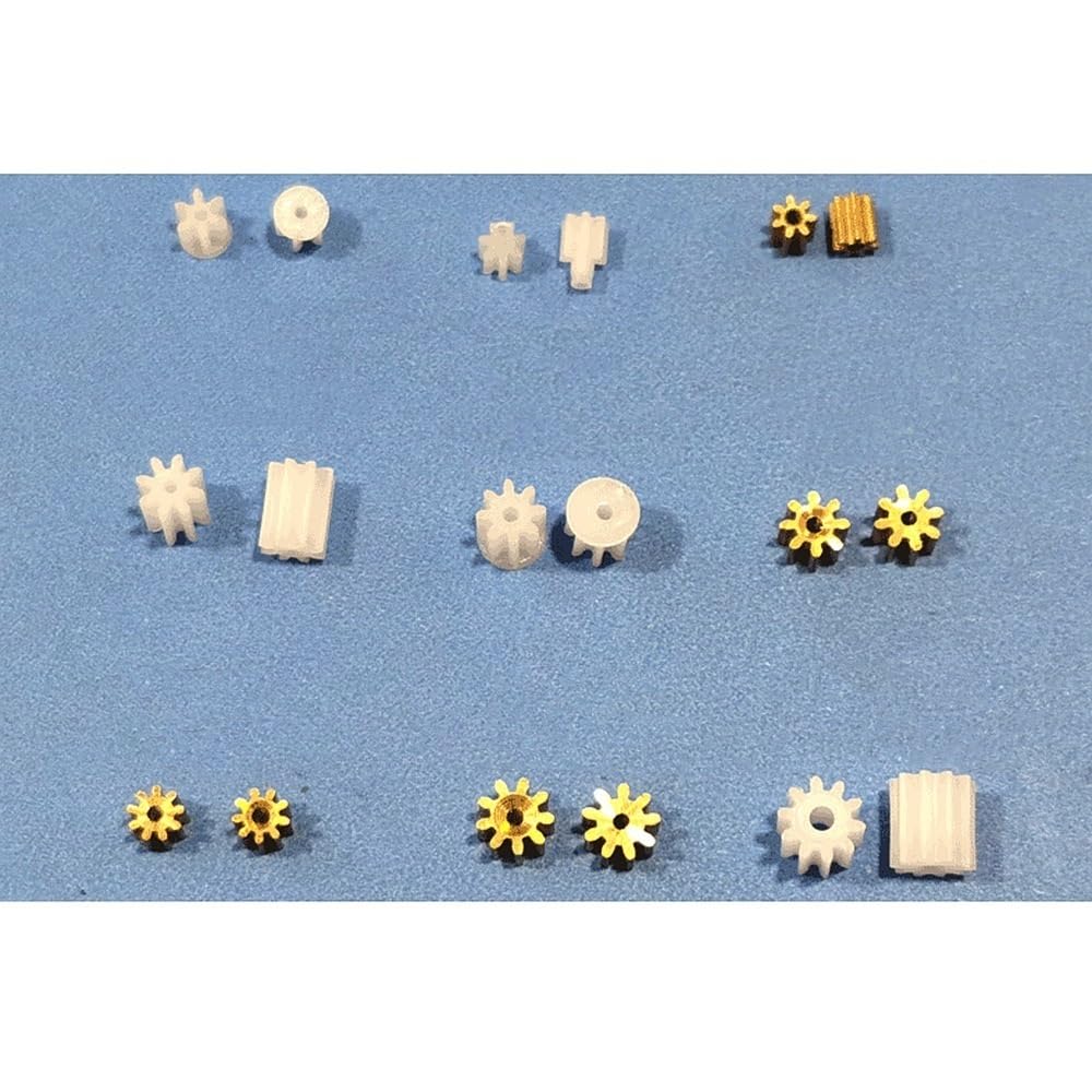 Shaft Pinion 4pcs 0.4M 8T Plastic Gear 0.4 Module 8 Teeth Small Spur Gear with Step 4mm Diameter Straight Teeth Gear 1mm Tight Fit Motor Transmission