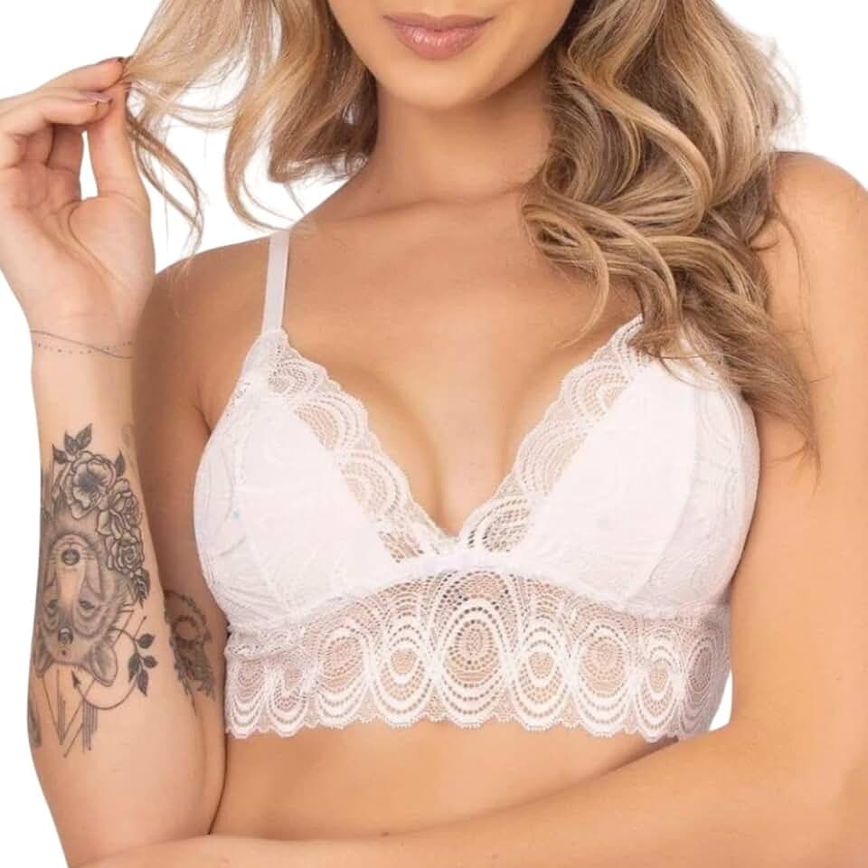 Sutia Antonela Lingerie Sensual Sutiã Sem Bojo com Forro de Algodão Soutien em Renda