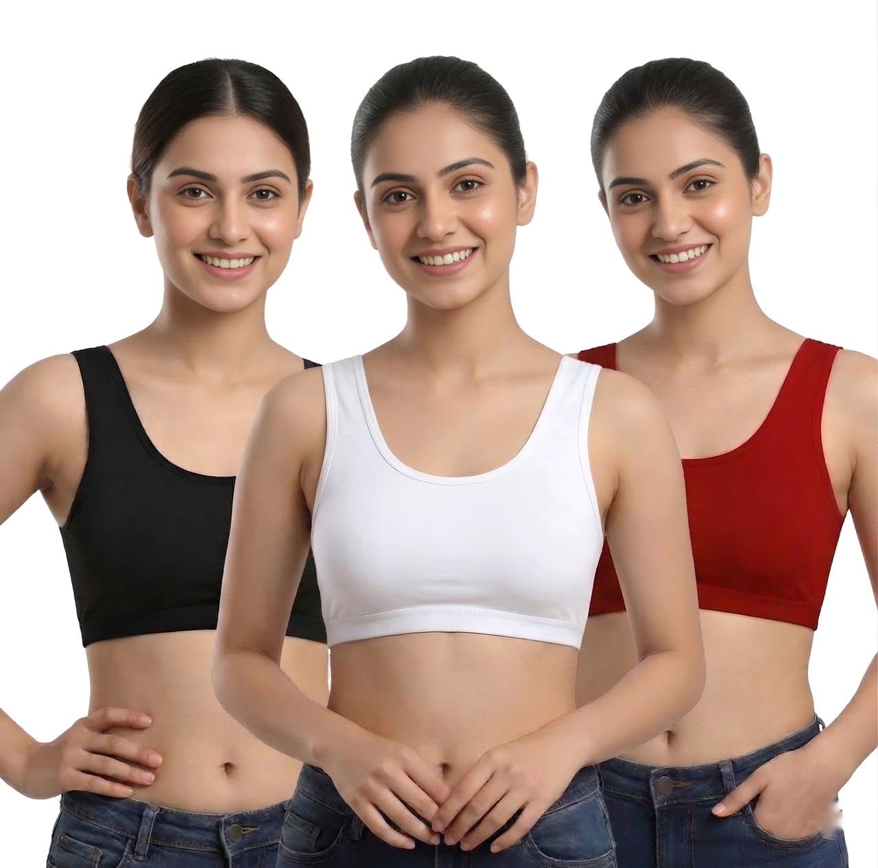 ASRITI Girls Air Bra Camisole Combo Pack Seamless Stretchable Sports Bra Half Slip Multicolor Innerwear Set Pack of 3 - Review, Price and Buying Guide