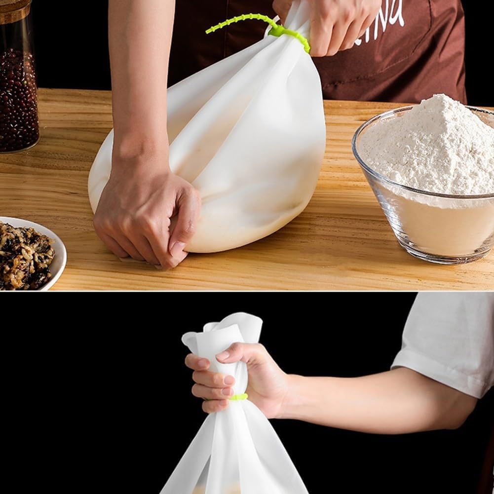 Dough Kneading Bag,Silicone Kneading Dough Bag,Dough Kneading Gadget,Multifunctional Cooking Tool Bag,Reusable Food-Grade Versatile Dough Mixer,Non-Stick Dough Bag for Bread Pastry (2sets)