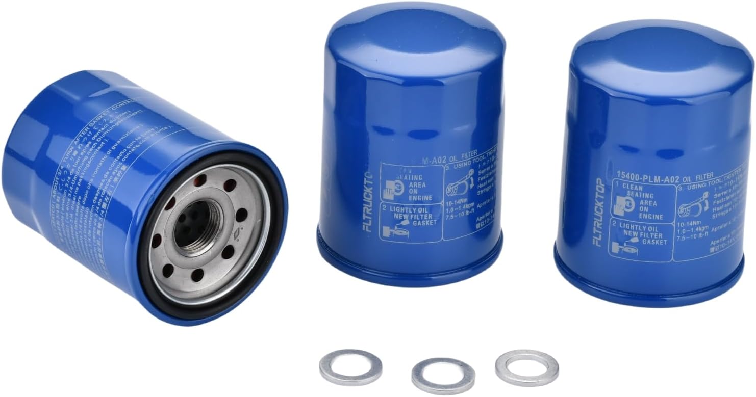 3PCS 15400-PLM-A02 94109-14000 Oil Filters Drain Plug Gasket Kit fits Honda Acura - Accord CR-V Civic Fit Pilot Replaces 15400-RTA-003,15400-PR3-003,15400-PH1-014,15400-PR3-405