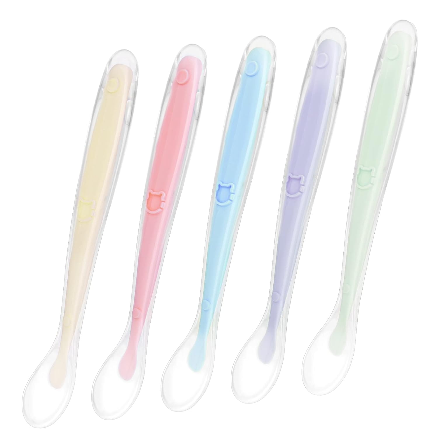 Vicloon Baby Silicone Spoons, 5 PCS Baby Silicone Soft