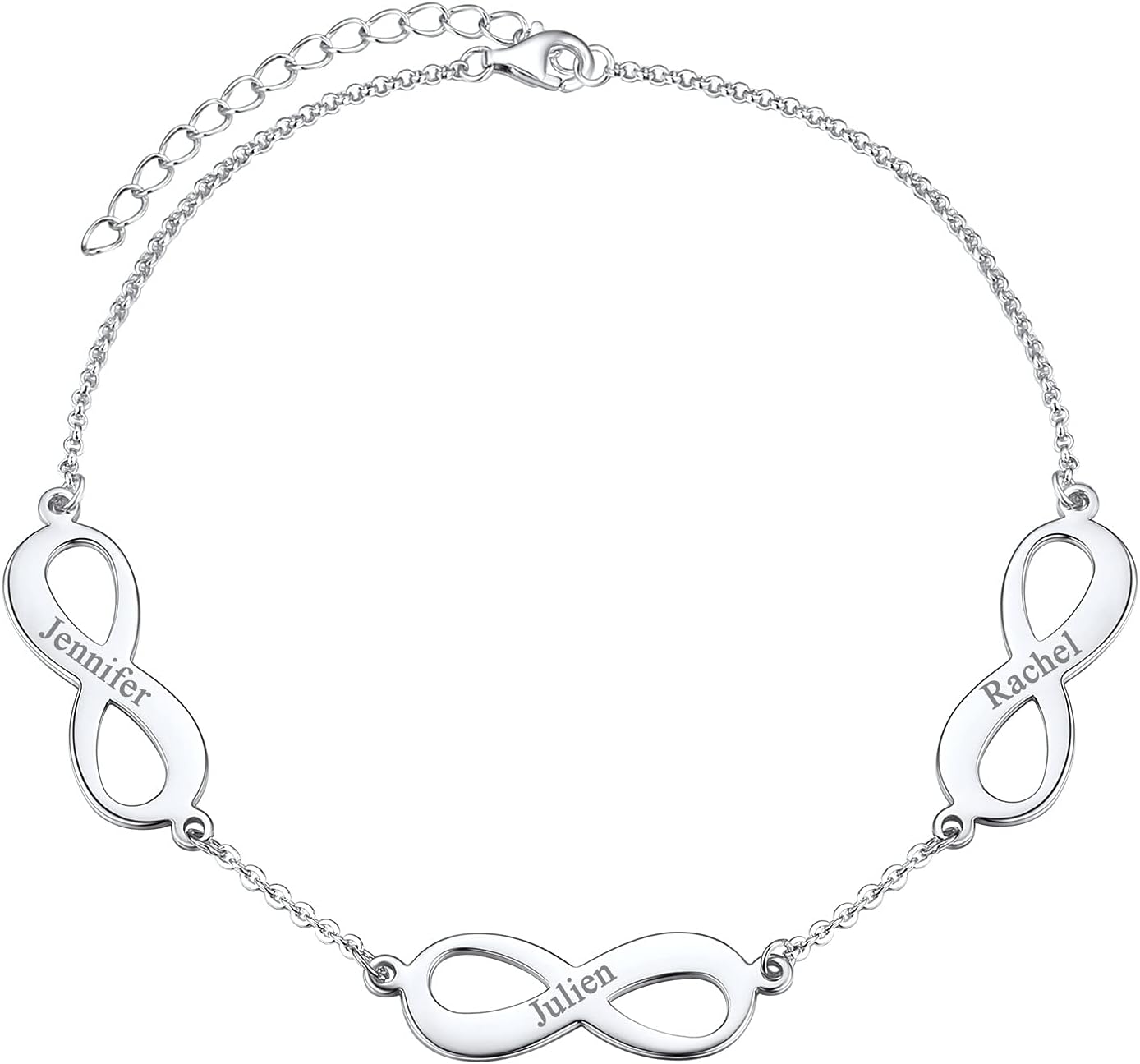 FindChic Handcuff Ankle Bracelets for Women Stainless Steel/18K Gold Plated/Black Infinity Custom Name Ankle Chain Jewelry Gift for Best Friends/Family, with Gift Box