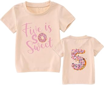 MODNTOGA Birthday Girl T-Shirt Toddler So Sweet Donuts Graphic Shirt 2nd 3rd 4th 5th Bday Outfit Tops Two Three Four Five Tee