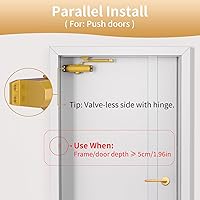 Vista 9 de Cerradura de puerta comercial de alta resistencia de gran tamaño con acabado dorado mate, sistema de cierre automático hidráulico