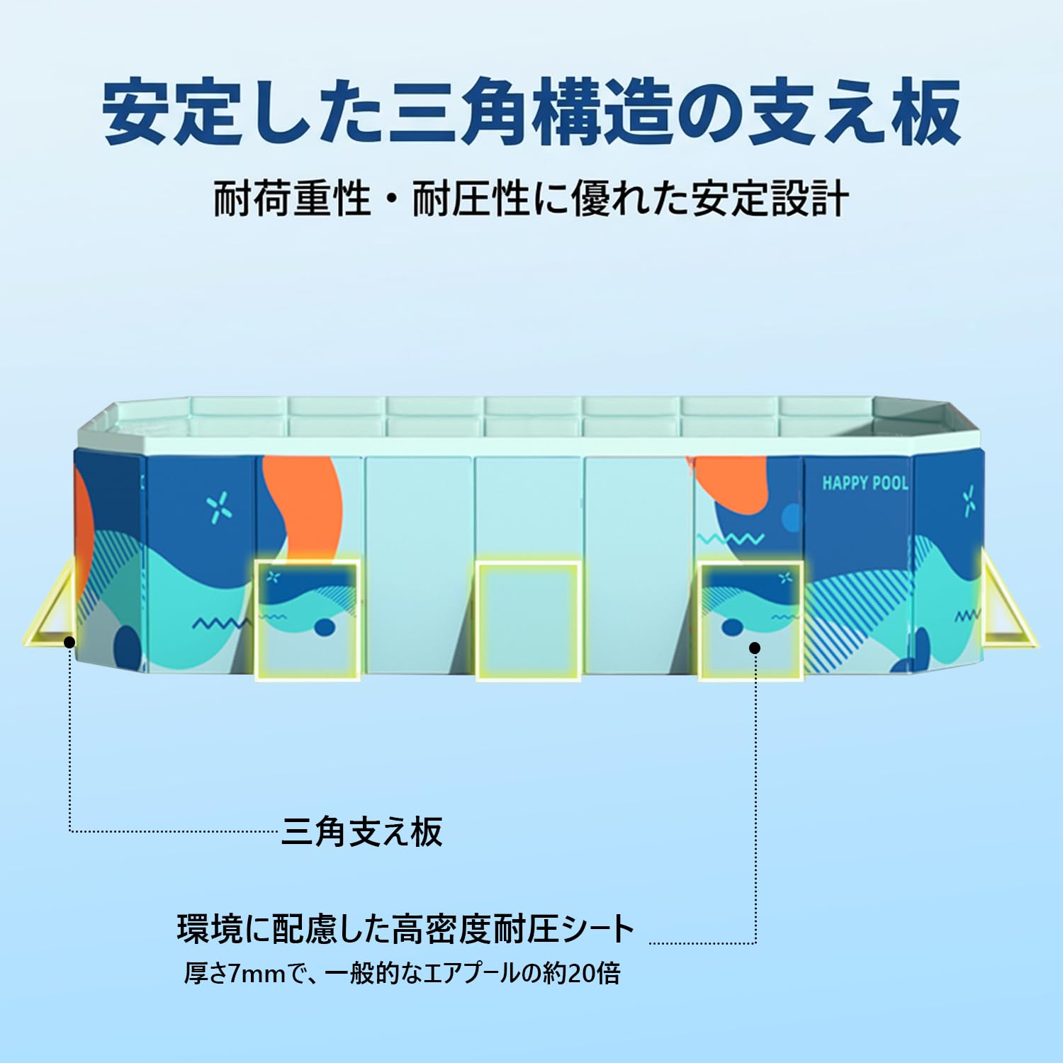 OMATA 2026新改良 折りたたみプール 大型 長方形 ビニールプール 空気入れ不要 1秒高速オープン 超簡単設置 家庭用・子供用 屋内・屋外兼用 耐高温・耐摩擦・安全無毒 水遊び・猛暑対策・夏休み必須 簡単排水・折り畳み収納 日本語説明書付き（内径180*110*51CM,外径210*140*51CM) - 3