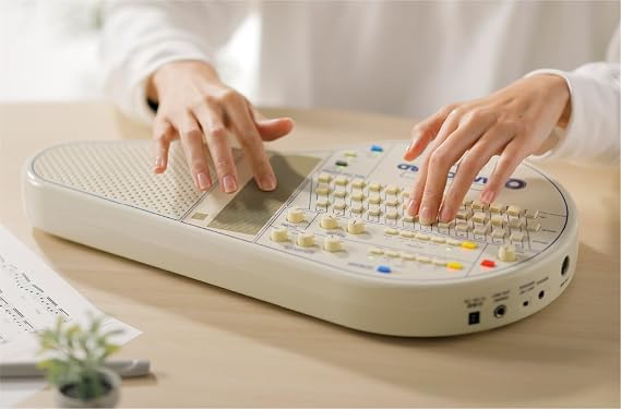 Suzuki Omnichord Electronic Musical Instrument OM-108 Digital Chorded Zither Synthesizer Instant Accompaniment with Case, Power Supply, Cable