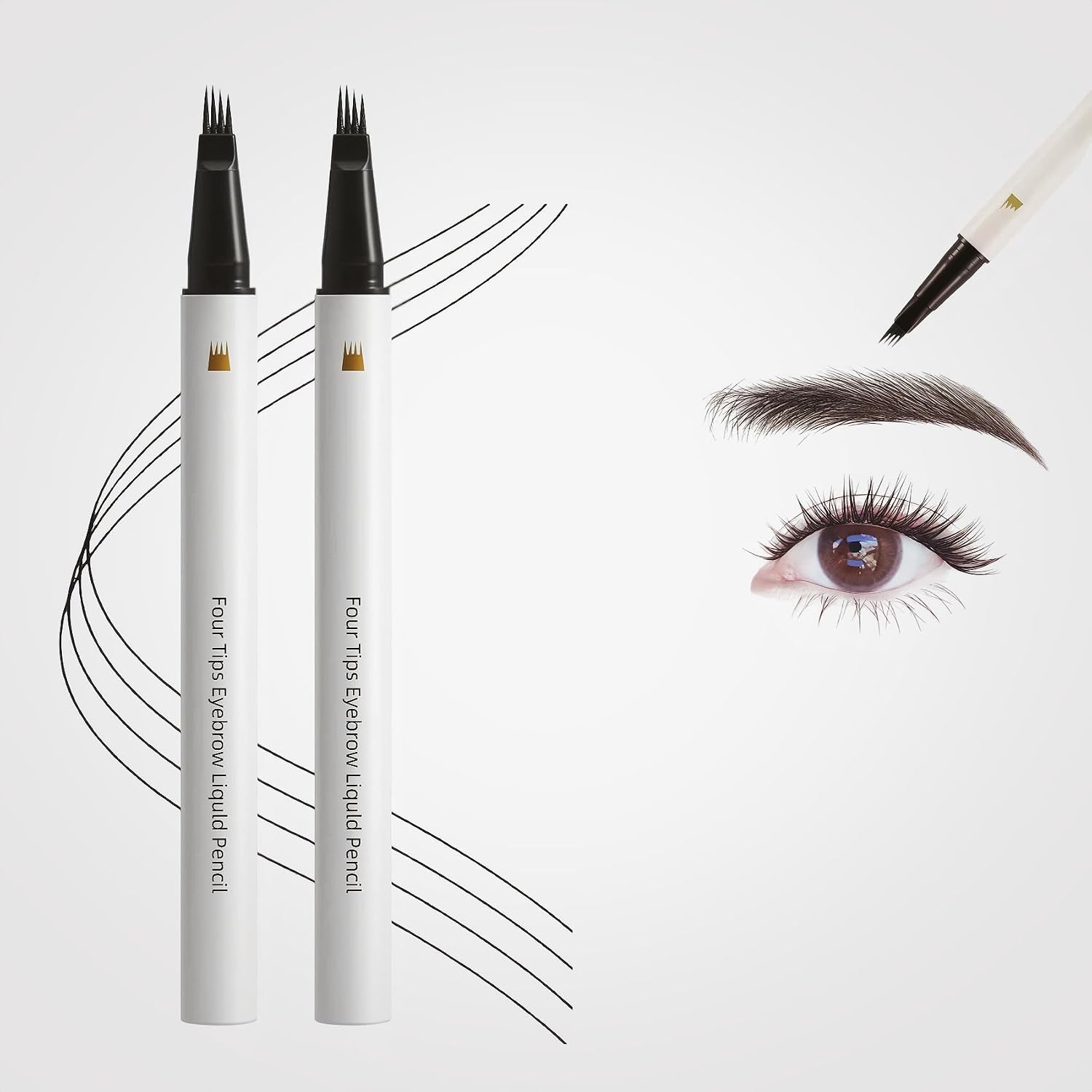 2 Pack Precise brow pencil 4-Tip Eyebrow Pencils for Women