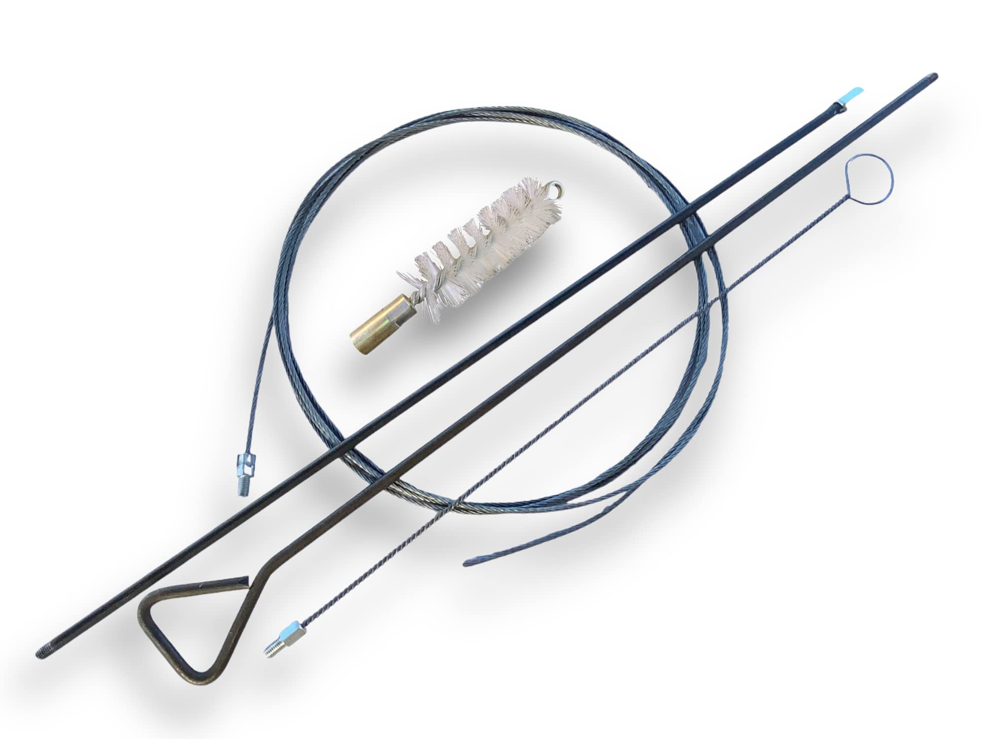 Zestaw szczotek do rur PRO NYLON Ø 35 mm | 1 drążek sztywny 100 cm + przedłużacz 100 cm + 1 elastyczny pręt 80 cm + 1 fretka kablowa 7 metrów | Złączka M12*175 | Szczotka do czyszczenia rur | Kibros 41SCN35TF