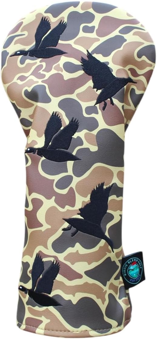 Duck Hunter Driver Headcover, Premium Camouflage Golf Club Cover with Flying Birds, Durable & Weather-Resistant Headcover for Driver