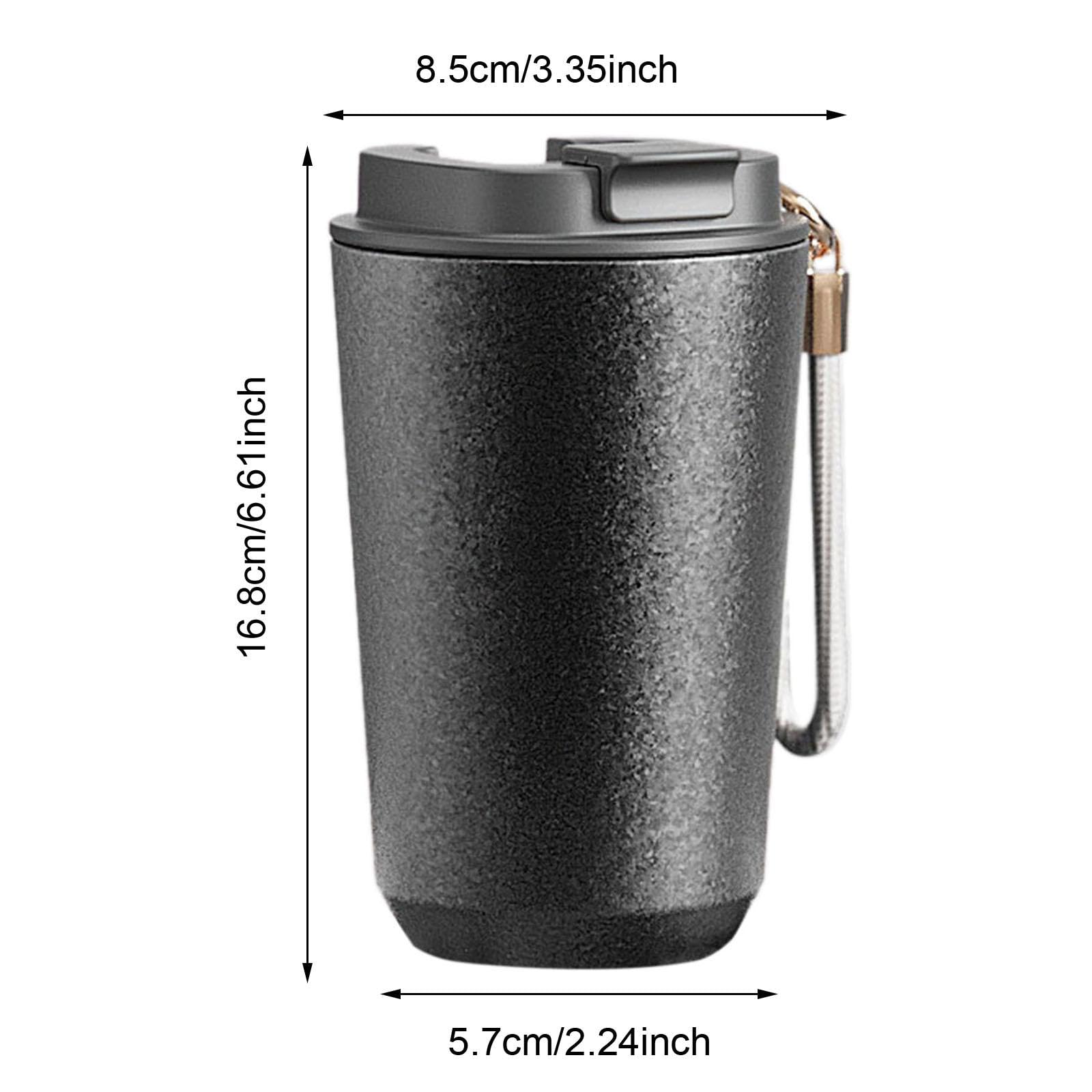Tasse Isotherme Café Mug Tumbler Gourde Réutilisable En Titane avec Lanière Pratique et Couvercle pour Préserver Température Idéale pour Promenades Fê, 480ml